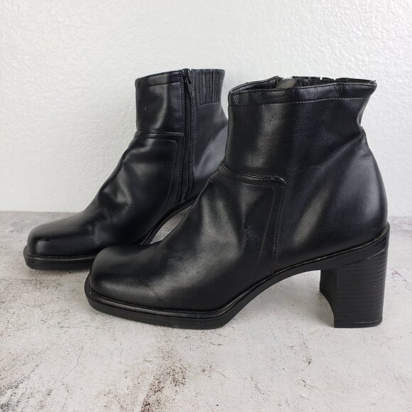 Vintage Mootsies Tootsies Booties Vegan Leather Chunky Y2K Square Toe size 8.5M - Picture 3 of 15